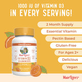 MaryRuth Organics Vitamin D3 Gummies | 2 Month Supply | Adults & Kids Vitamin D Gummy | Immune Support Supplement | VIT D3 1000IU for Bone Health&Muscle Function | Vegan | Non-GMO | Gluten Free | 60