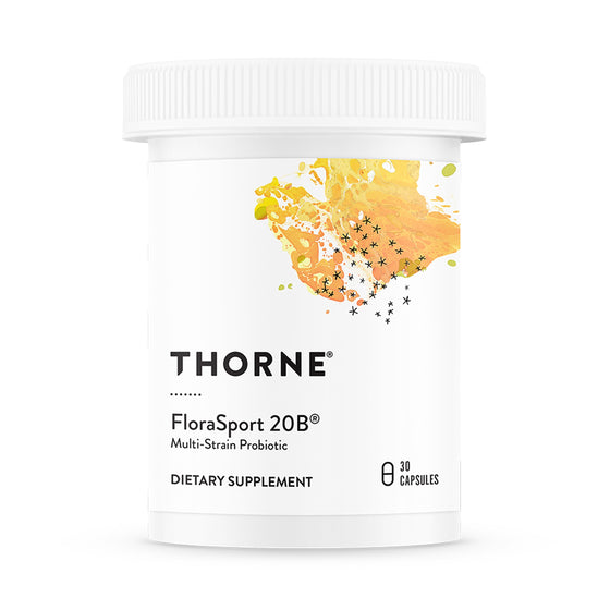 THORNE - FloraSport 20B - Shelf-Stable Probiotic Blend - Supports Gut, Immune & Digestive Health - Occasional Gas, Bloating, Diarrhea & Constipation Relief* - NSF Certified for Sport - 30 Capsules
