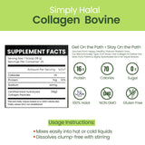 Simply Halal Collagen Bovine Powder, Halal-Certified, Type I & III Grass-Fed Collagen Peptides, Unflavored, 16g Protein/Serving, Hair Skin Joint & Digestive Support, Women & Men, 25 Servings (16OZ)