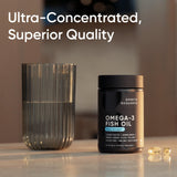 Sports Research® Omega-3 Fish Oil 1250 - Triple Strength Fish Oil Supplement from Wild Alaska Pollock - MSC Certified Sustainable · Non-GMO · Soy Free - 180 Softgel Capsules