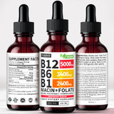 (2 Pack) Vitamin B12 and B6 Liquid Drops, B12 Sublingual Vitamin B Complex - B 12 Vitamin 5000mcg - B12 Methylcobalamin for Energy, Brain, and Heart Support with 27,200 mcg, Raspberry, 80 Servings