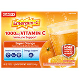 Emergen-C 1000mg Vitamin C Powder for Daily Immune Support Caffeine Free Vitamin C Supplements with Zinc and Manganese, B Vitamins and Electrolytes, Super Orange Flavor - 60 Count/2 Month Supply