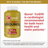 Qunol Ubiquinol CoQ10 200mg Softgels, Powerful Antioxidant for Heart and Vascular Health, Essential for Energy Production, Natural Supplement Active Form of CoQ10, 120ct Softgels