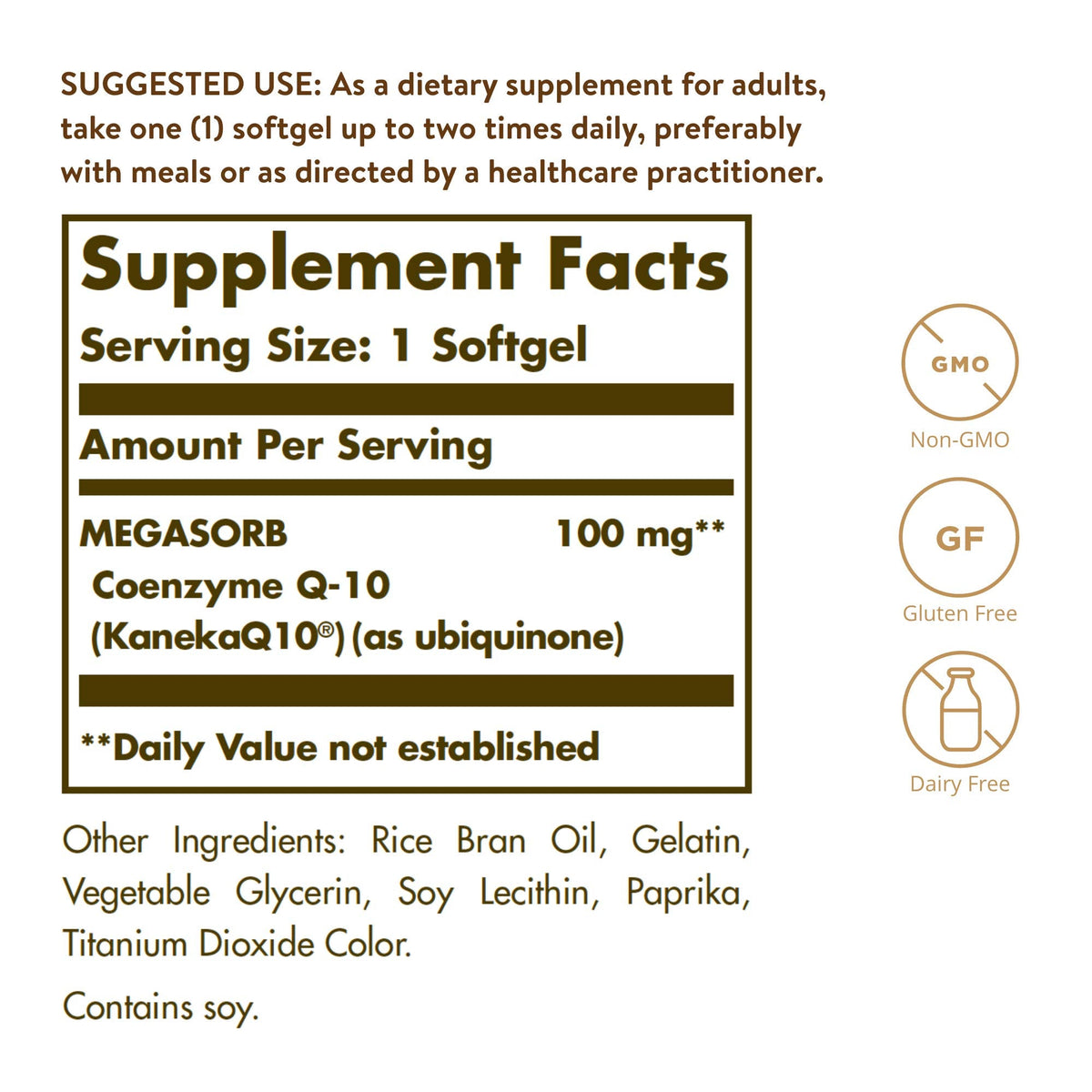 Solgar Megasorb CoQ-10 100 mg, 90 Softgels - Supports Healthy Aging - Coenzyme Q10 Supplement - Enhanced Absorption - Non-GMO, Gluten Free, Dairy Free - 90 Servings