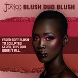 Juvia's Place Blushed Duo Blush Volume3 - Two Tone Pigmented Buildable Pressed Mineral Powder - Rosy Natural Cheeks Matte Fresh Finish for All Skin Color