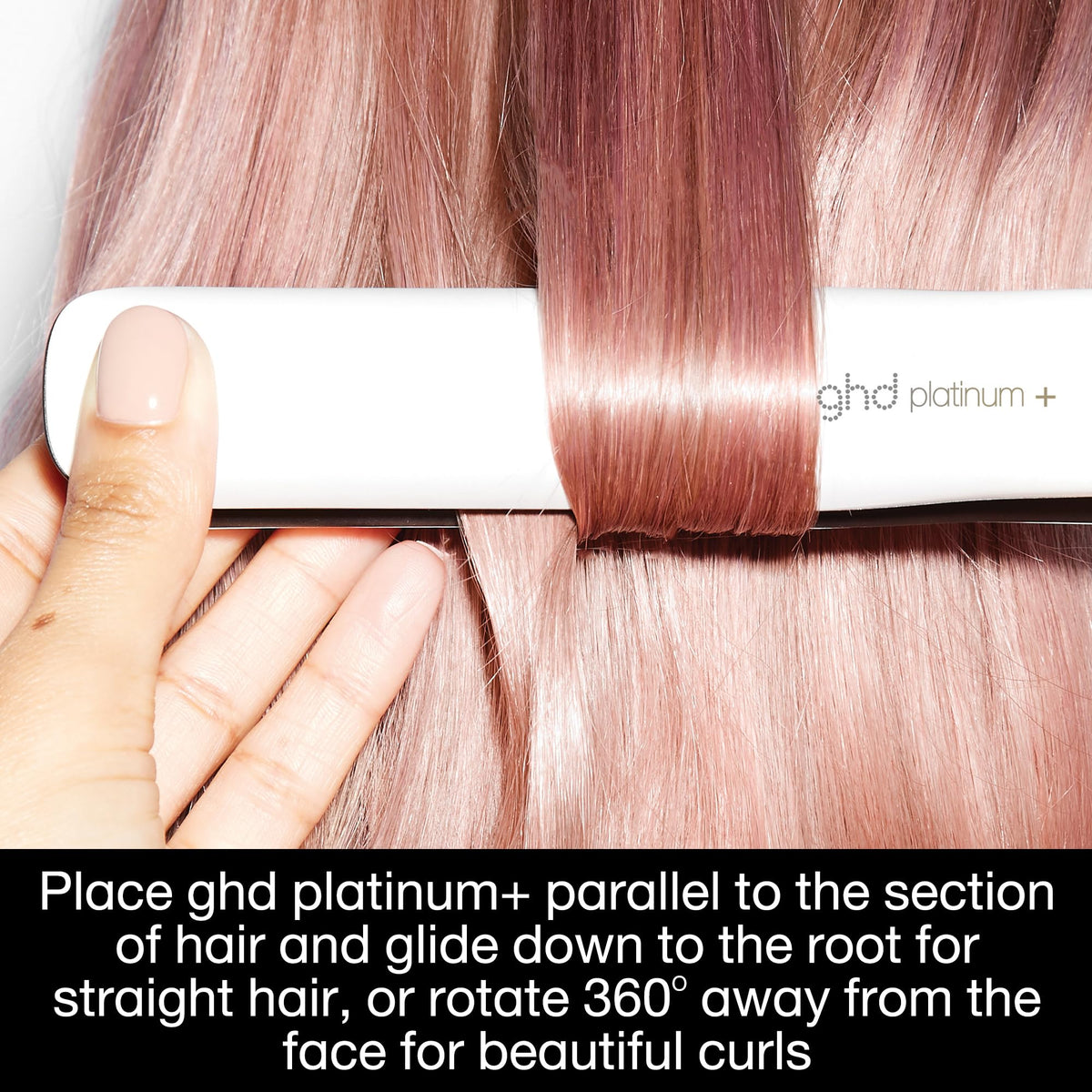 ghd Platinum+ Styler - 1" Flat Iron Hair Straightener, Professional Ceramic Hair Styling Tool for Stronger Hair, More Shine, & More Color Protection - White