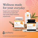 Youtheory K2D3 - Bone & Heart Health Support - Combines Vitamin D3 & Vitamin K2 - Dairy, Soy & Gluten Free - 60 Vegetarian Capsules