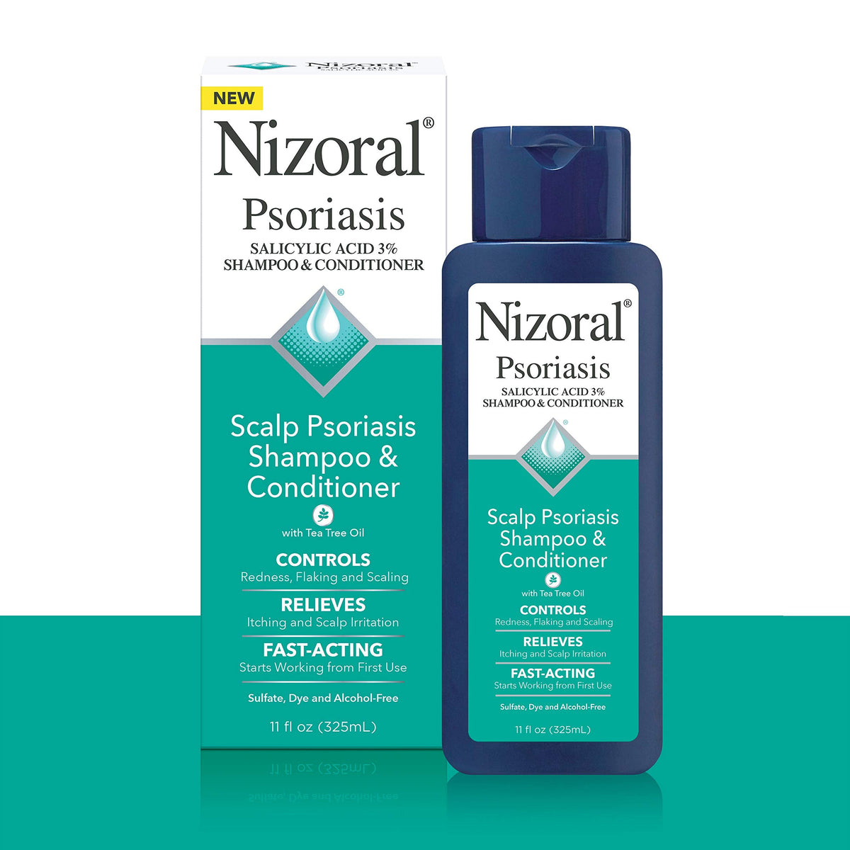 Nizoral Psoriasis Shampoo & Conditioner, 11 Oz, Gentle Scalp Treatment, Relieves Itching and Flaking, Redness and Scaling Effective Scalp Psoriasis Shampoo with Salicylic Acid and Tea Tree Oil