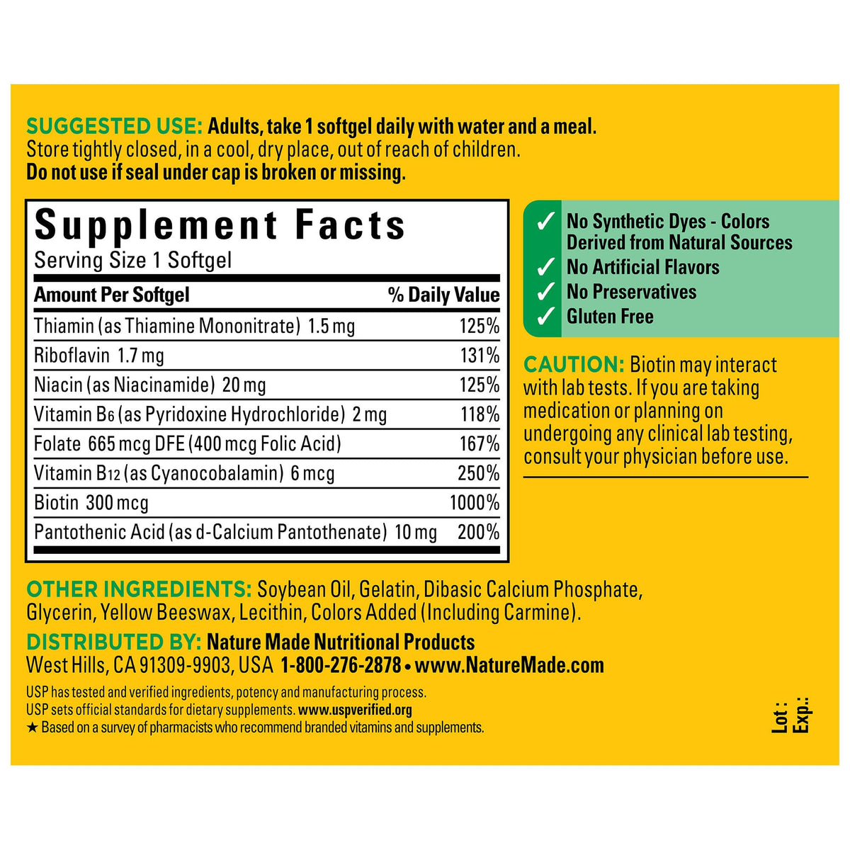 Nature Made Super B Complex Vitamins for Women and Men, Dietary Supplement for Energy Metabolism Support, Super Vitamin B Complex, 60 Softgels, 60 Day Supply