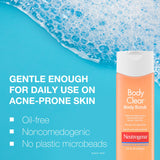 Neutrogena Body Clear Acne Body Wash and Exfoliating Body Scrub, 2% Salicylic Acid Cleanser, Chest, Shoulder & Back Acne Treatment, Non-Comedogenic, Oil-Free Shower Gel, 8.5 fl oz