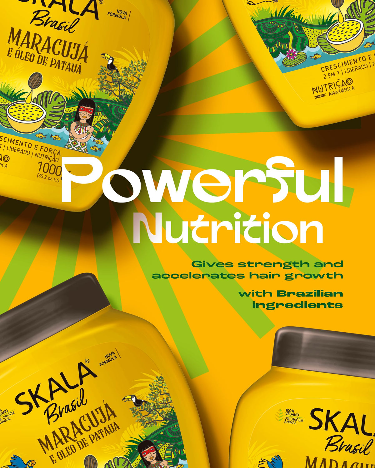 SKALA - Brasil - Creme de Tratamento 2 em 1 Maracuja e Oleo De Pataua 1 Kg - (Passion Fruit & Pataua Oil 2 in 1 Treatment Cream Net 35.27 Oz)