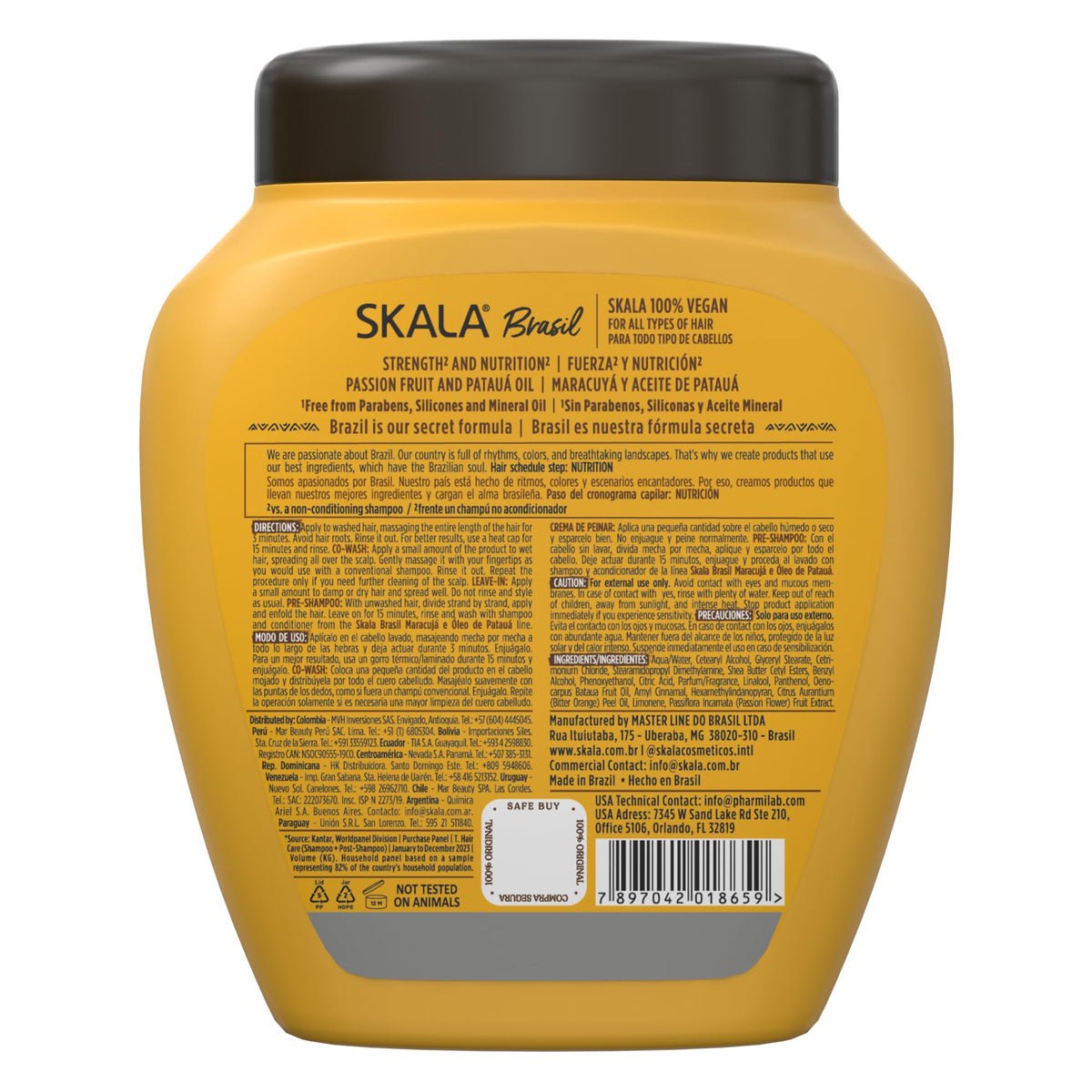 SKALA - Brasil - Creme de Tratamento 2 em 1 Maracuja e Oleo De Pataua 1 Kg - (Passion Fruit & Pataua Oil 2 in 1 Treatment Cream Net 35.27 Oz)