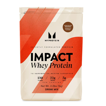 Myprotein Impact Whey Protein Powder, 2.2 Lbs (32 Servings) Chocolate Brownie, 22g Protein & 5g BCAA Per Serving, Protein Shake for Superior Performance, Muscle Strength & Recovery, Gluten Free