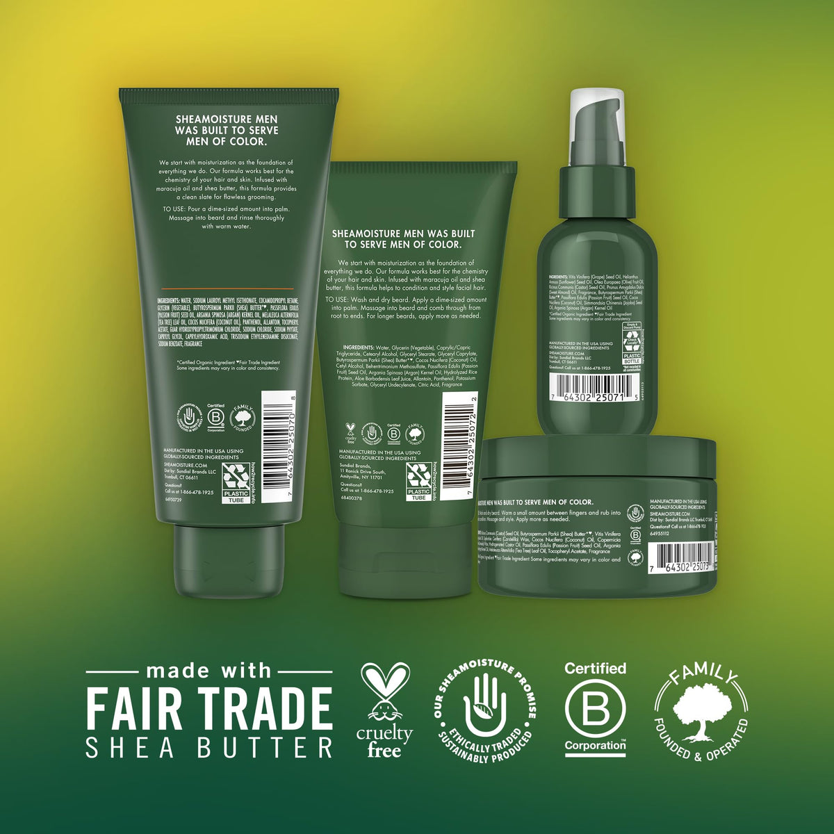 SheaMoisture Beard Kit for Men – Beard Wash, Conditioning Beard Oil, Full Beard Detangler + Beard Balm with Shea Butter & Maracuja Oil, Gifts for Men (4 Piece Set)