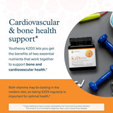 Youtheory K2D3 - Bone & Heart Health Support - Combines Vitamin D3 & Vitamin K2 - Dairy, Soy & Gluten Free - 60 Vegetarian Capsules