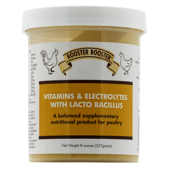 Rooster Booster Vitamins and Electrolytes with Lactobacillus, Natural, 8 oz.