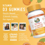 MaryRuth Organics Vitamin D3 Gummies | 2 Month Supply | Adults & Kids Vitamin D Gummy | Immune Support Supplement | VIT D3 1000IU for Bone Health&Muscle Function | Vegan | Non-GMO | Gluten Free | 60