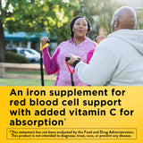 Nature Made Iron 18 mg per serving Gummies with Vitamin C, Iron Supplement for Red Blood Cell Support, 60 Gummies, 30 Day Supply