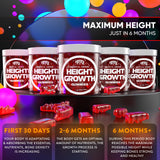 BIOTEQUELAB Height Growth Increase Gummies Vitamins, Grow Tall Supplement, Calcium, Magnesium, Zinc, Ashwagandha, Glucosamine Multivitamin for Teens, Kids, Adults