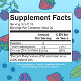 MaryRuth Organics Zinc Supplement for Immune Support, Immune Support Supplement for Kids, Ages 4-13, Zinc Sulfate, Vegan, USDA Organic, Glycerin Based, 2 Fl Oz