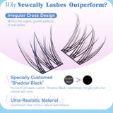 Natural Lash Clusters Kit DIY Lash Extension Kit Wispy Eyelash Extension Kit C-curly Individual Lashes Kit 9-12MM Short Eyelash Clusters with Lash Remover by Newcally