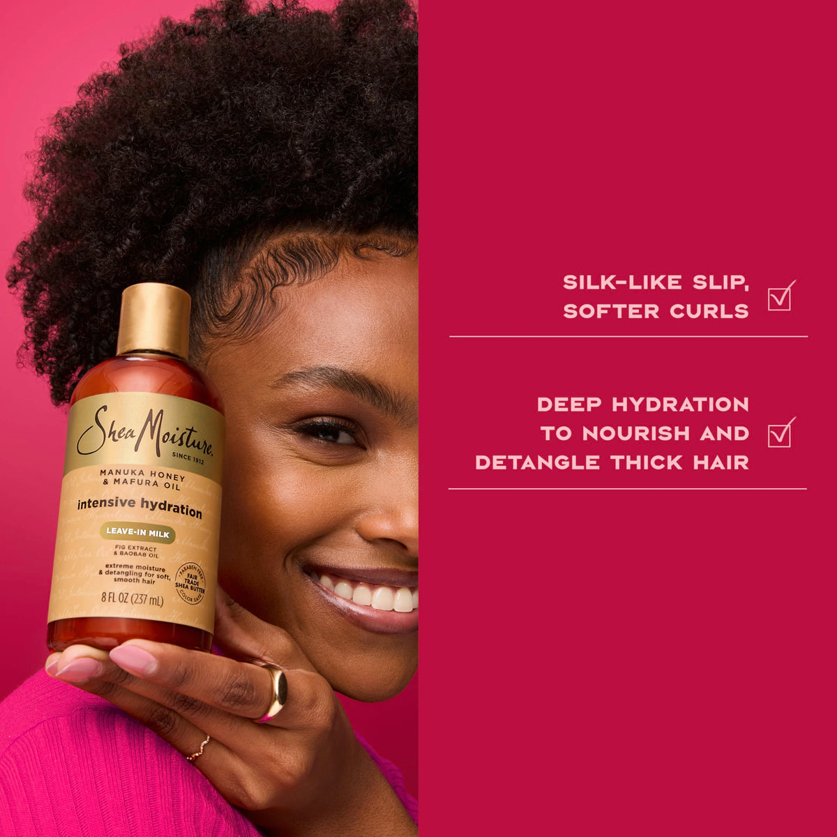 SheaMoisture Hydration Hair Milk Manuka Honey and Mafura Oil for Dry Hair to Hydrate and Style Hair 8 oz