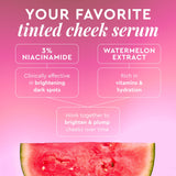 Glow Recipe Niacinamide Dewy Flush Tinted Liquid Blush Serum - Glowy Blush for Cheeks to Smooth, Hydrate & Brighten - Liquid Korean Makeup with Buildable Soft Pink Tint - Watermelon Flush (0.4 oz)