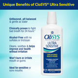CloSYS Ultra Sensitive Mouthwash, 32 Oz, Alcohol Free Mouthwash, Unflavored Mouth Wash, Dye Free, pH Balanced, Helps Soothe Entire Mouth