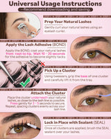 Goddvenus Manga Lash Clusters Kit Natural 300 Pcs Cluster Eyelash Extensions Kit Wispy Fairy Fluffy Eyelash Clusters Anime Cosplay Individual Lash Extensions Kit CC Curve 10-16mm