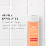 Neutrogena Body Clear Acne Body Wash and Exfoliating Body Scrub, 2% Salicylic Acid Cleanser, Chest, Shoulder & Back Acne Treatment, Non-Comedogenic, Oil-Free Shower Gel, 8.5 fl oz