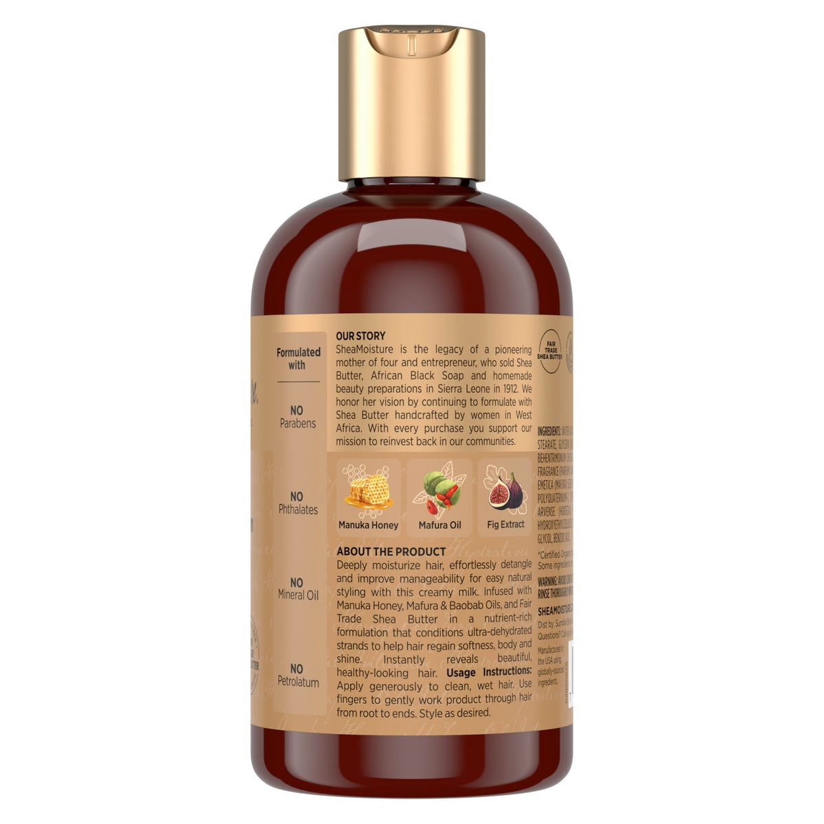 SheaMoisture Hydration Hair Milk Manuka Honey and Mafura Oil for Dry Hair to Hydrate and Style Hair 8 oz