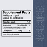 Pendulum Akkermansia Probiotic with Prebiotic Fiber - Increases GLP-1 Production, Delayed Release, Third-Party Tested, 100M AFU Live Strain for Gut Health for Men & Women (30 Capsules, 1-Pack)