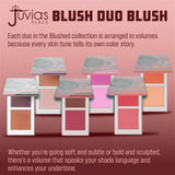 Juvia's Place Blushed Duo Blush Volume3 - Two Tone Pigmented Buildable Pressed Mineral Powder - Rosy Natural Cheeks Matte Fresh Finish for All Skin Color