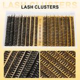 QUEWEL Lash Clusters Kit, 320 Pcs 30D+40D Lash Cluster Eyelash Extensions 9-16mm Lash Clusters Wispy Kit with Eyelash Clusters Bond and Seal Glue Remover Tweezers (30D+40D Kit)