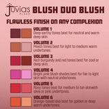 Juvia's Place Blushed Duo Blush Volume3 - Two Tone Pigmented Buildable Pressed Mineral Powder - Rosy Natural Cheeks Matte Fresh Finish for All Skin Color