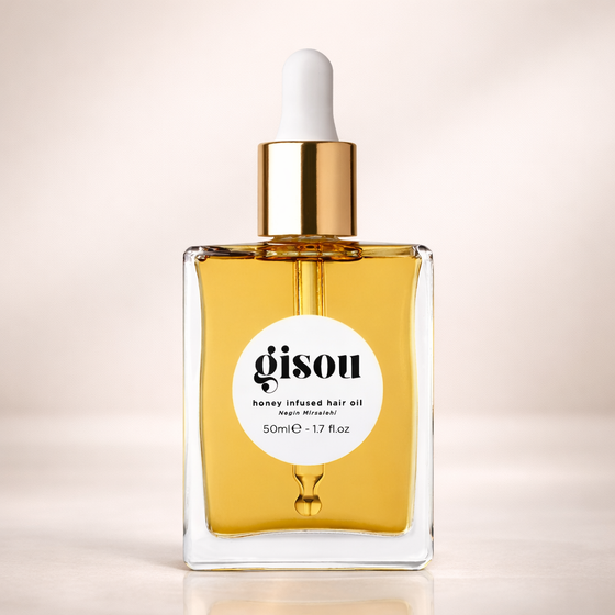 Gisou Honey Infused Hair Oil - Hydrating & Frizz Control Treatment with Mirsalehi Honey, Adds Shine & Heat Protectant for All Hair Types, 1.7 Fl Oz