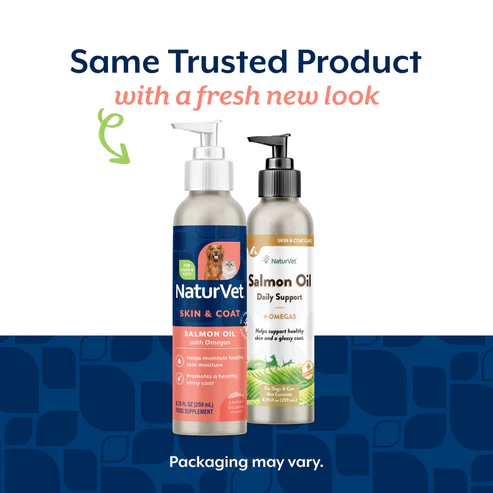NaturVet – Salmon Oil Skin & Coat Plus Omegas | Supports Healthy Skin & Glossy Coat | Natural Source of Omega-3 & 6 Fatty Acids | for Dogs & Cats (17 oz Oil)
